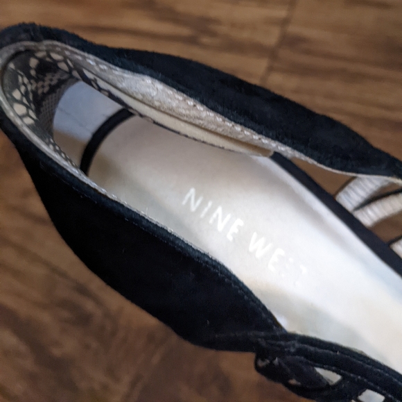 Nine West Black Velvet Suede High Heels - Picture 2 of 6